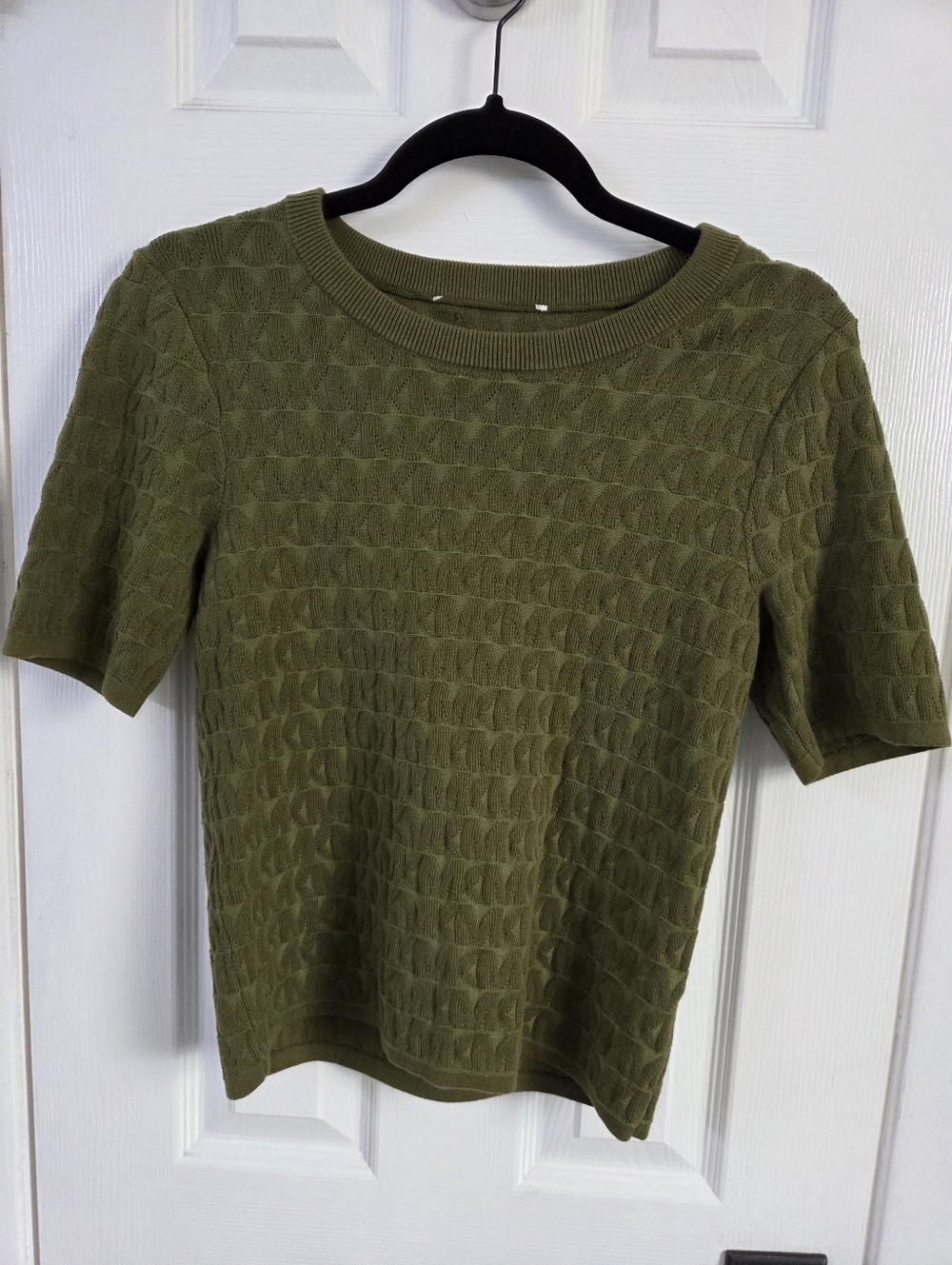 Michael Kors Olive Knit Short Sleeve Crew Top